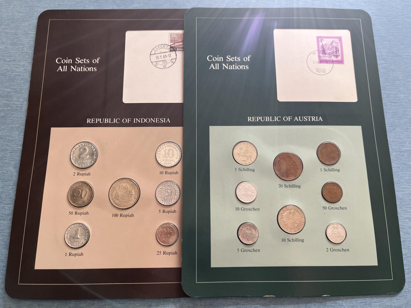 咖啡豆•收藏 2025年Jan_22th世界各国富兰克林套币拍卖 印度尼西亚/奥地利-世界各国UNC硬币套币富兰克林包装