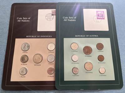咖啡豆•收藏 2025年Jan_22th世界各国富兰克林套币拍卖 - 印度尼西亚/奥地利-世界各国UNC硬币套币富兰克林包装