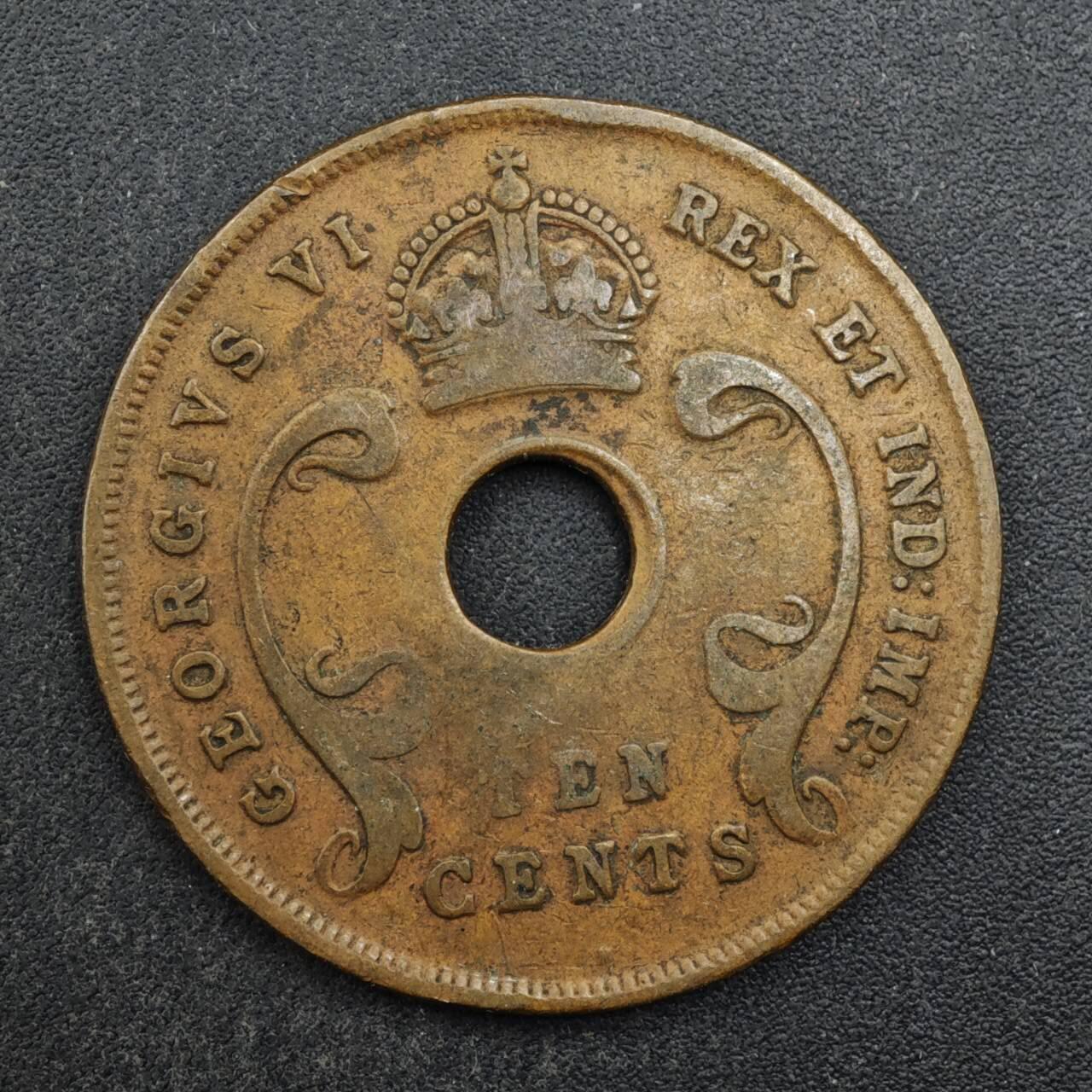 【淘币小摊】实时拍第八百四十九拍   散币银币场   满百包邮可预留二周 每周一统一发货   英属东非1937年乔治五世10分铜币