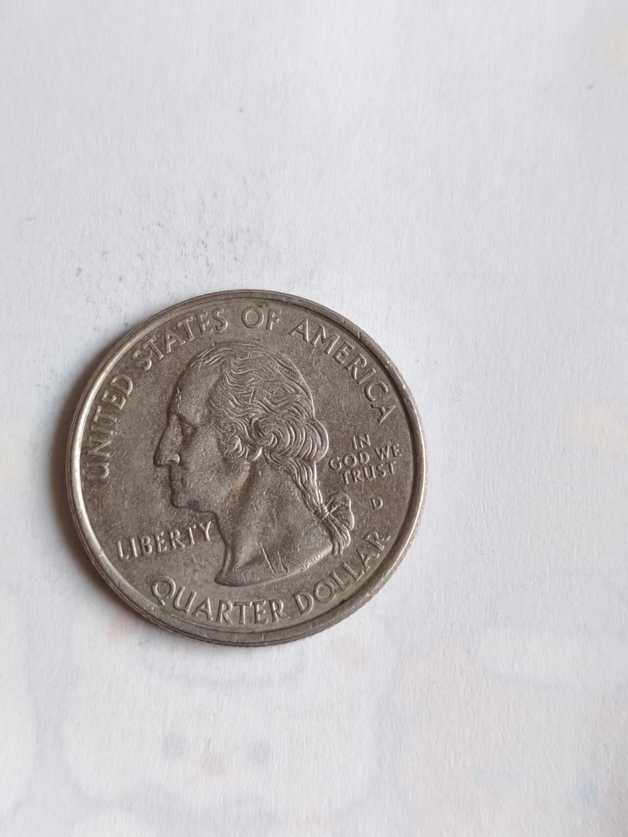 外国硬币 美国1999年启动50州纪念25分币计划，每年发行5枚代表不同州的纪念币