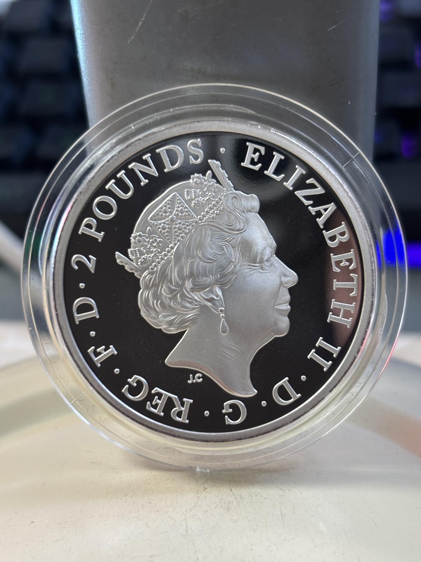 第188期拍卖 英国2022纹章皇家兽系列1西摩黑豹精制1盎司银币，999银，发行6000枚