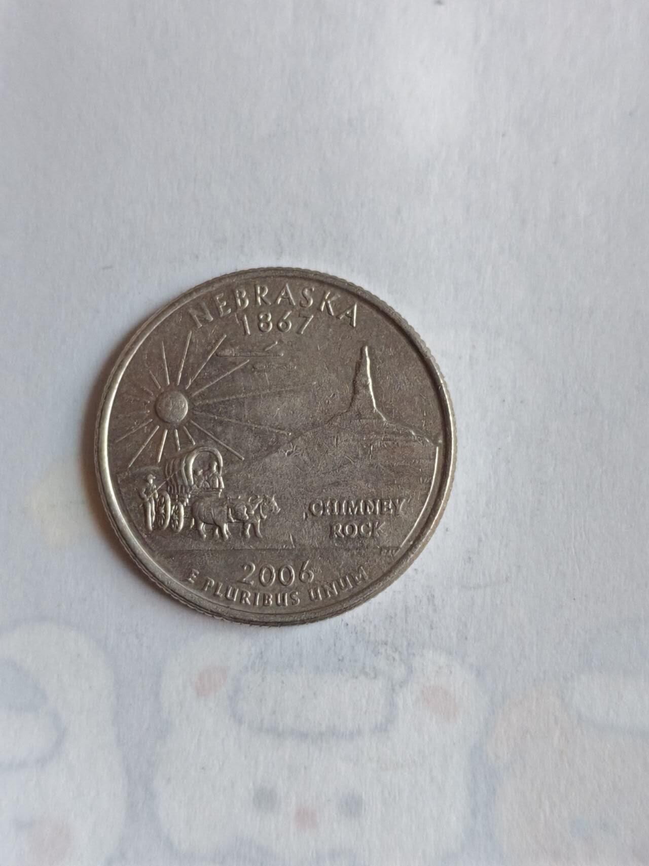 外国硬币 美国1999年启动50州纪念25分币计划，每年发行5枚代表不同州的纪念币