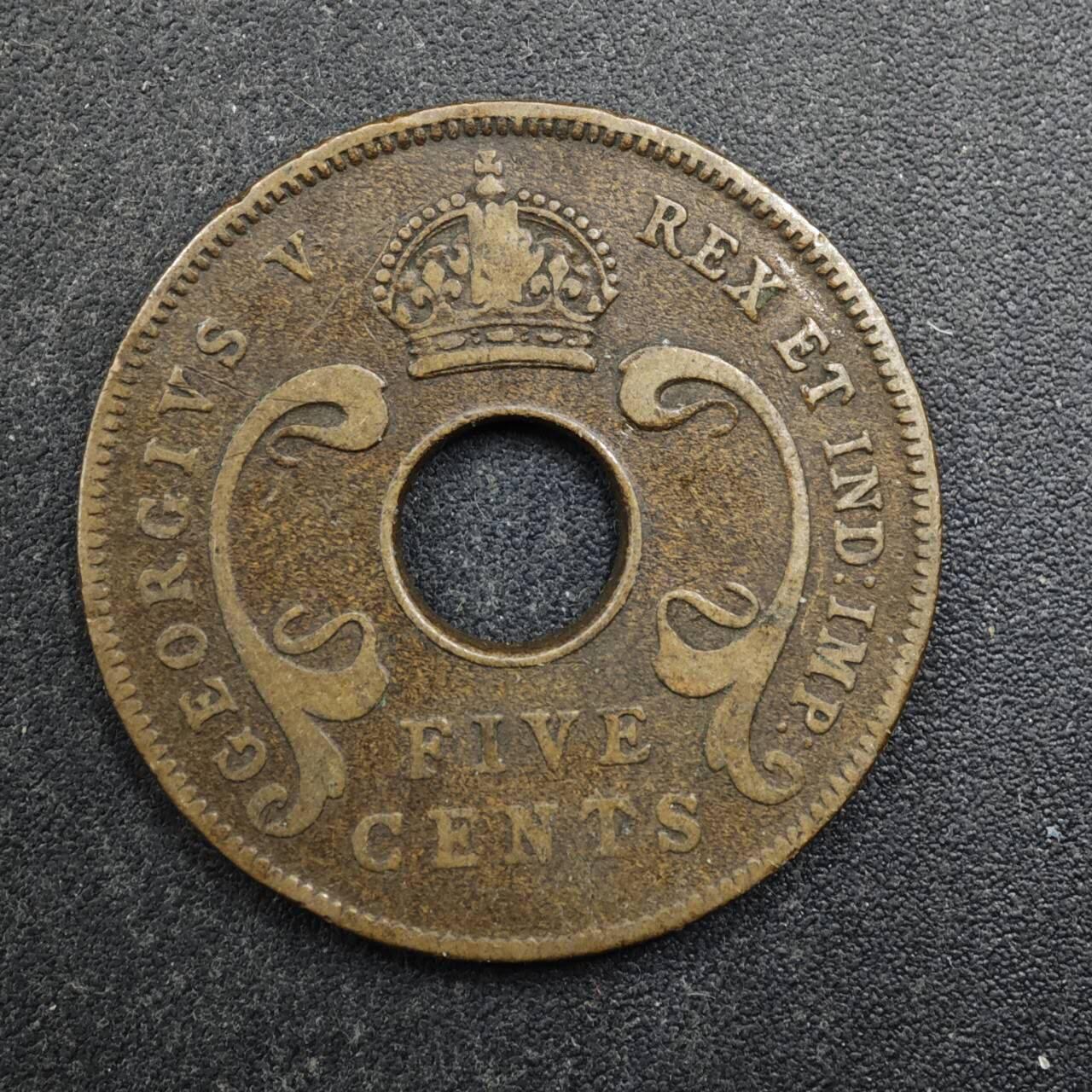 【淘币小摊】实时拍第八百四十九拍   散币银币场   满百包邮可预留二周 每周一统一发货   英属东非1924年乔治五世5分铜币
