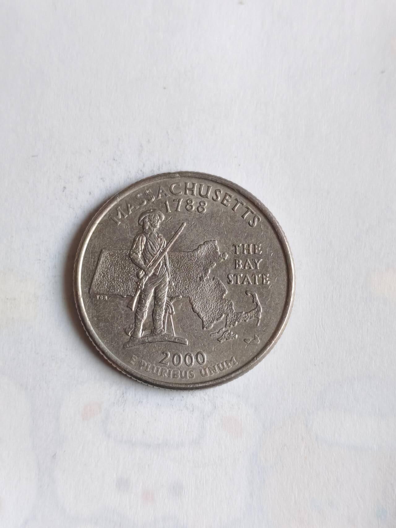 外国硬币 美国1999年启动50州纪念25分币计划，每年发行5枚代表不同州的纪念币