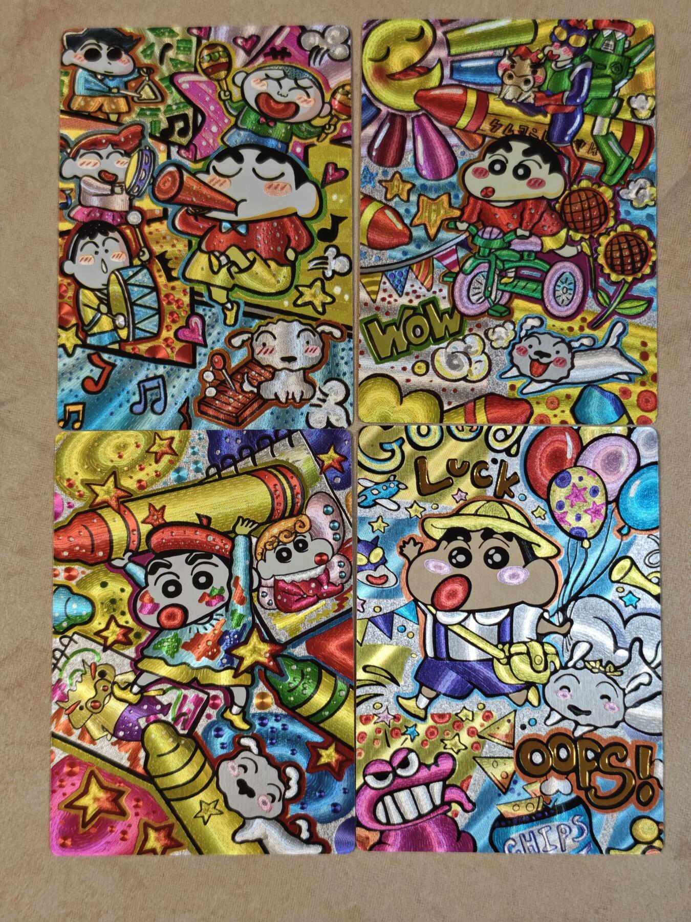 夜之极第三十八期 （1月17日周六晚9点截拍，欢迎竞拍） 奇点 最新一弹 蜡笔小新四张  粗闪 非常精美