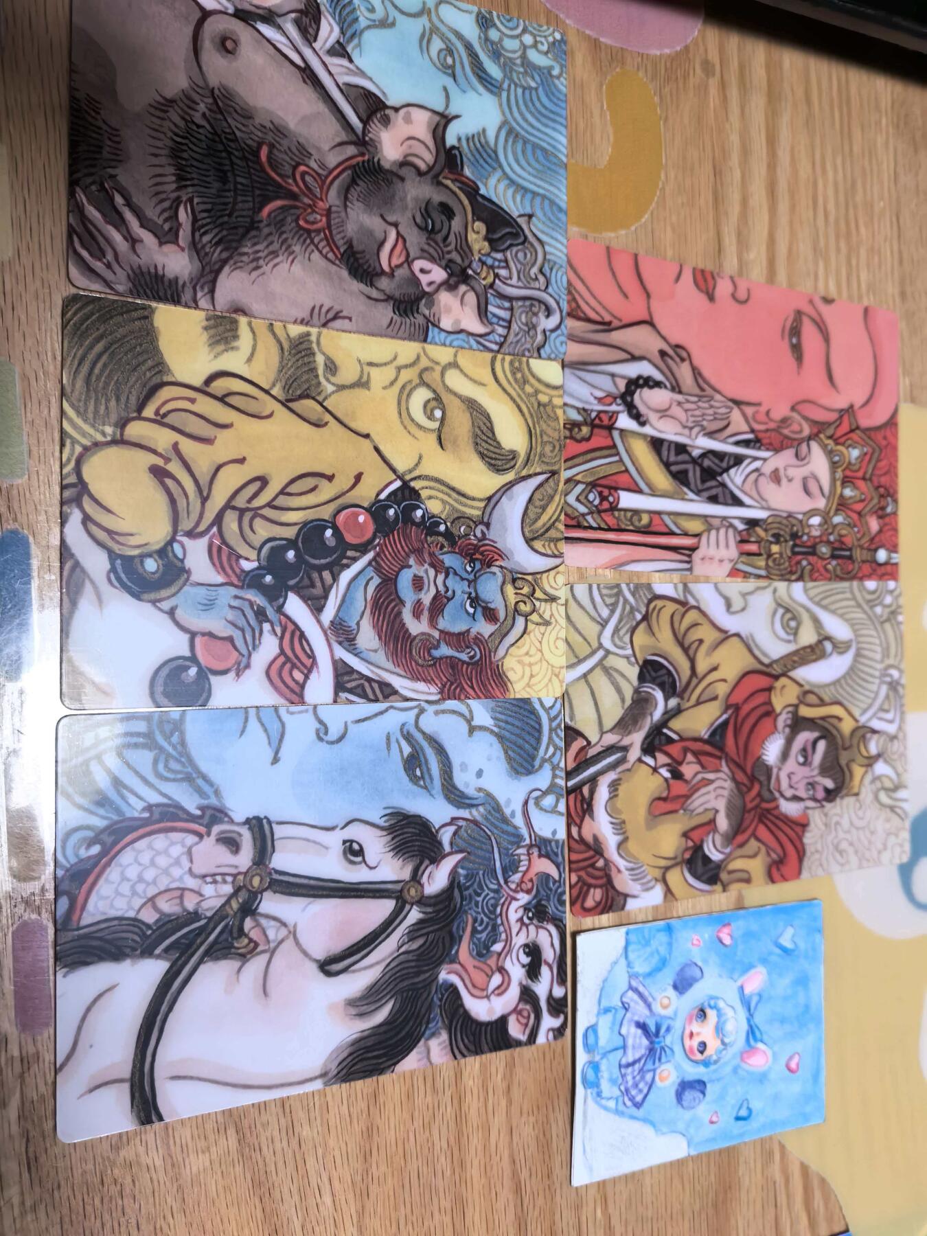 寸草不生拍卖第十八期  北京GAF赵洛严老师绘师徒五人唐僧孙悟空猪八戒沙和尚白龙马透卡五张