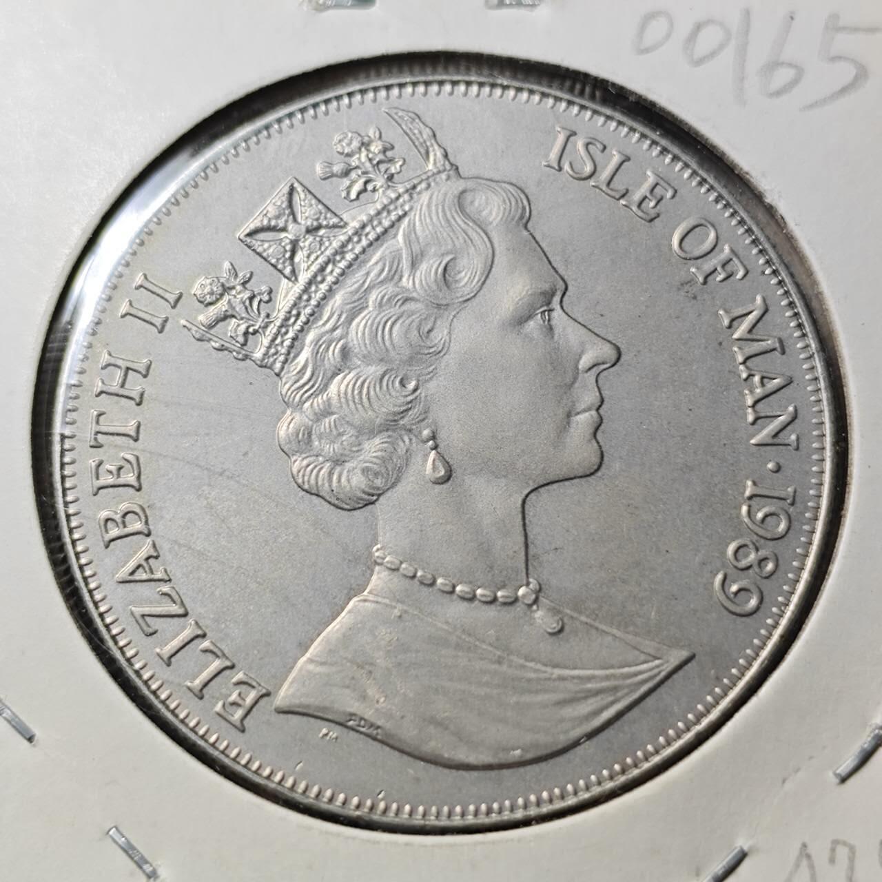 KK钱币收藏小铺  第400期  百期特拍（四拍之四）2月预留时间 周末发货  马恩岛1989年1克朗纪念币 邦帝号运动200周年纪念