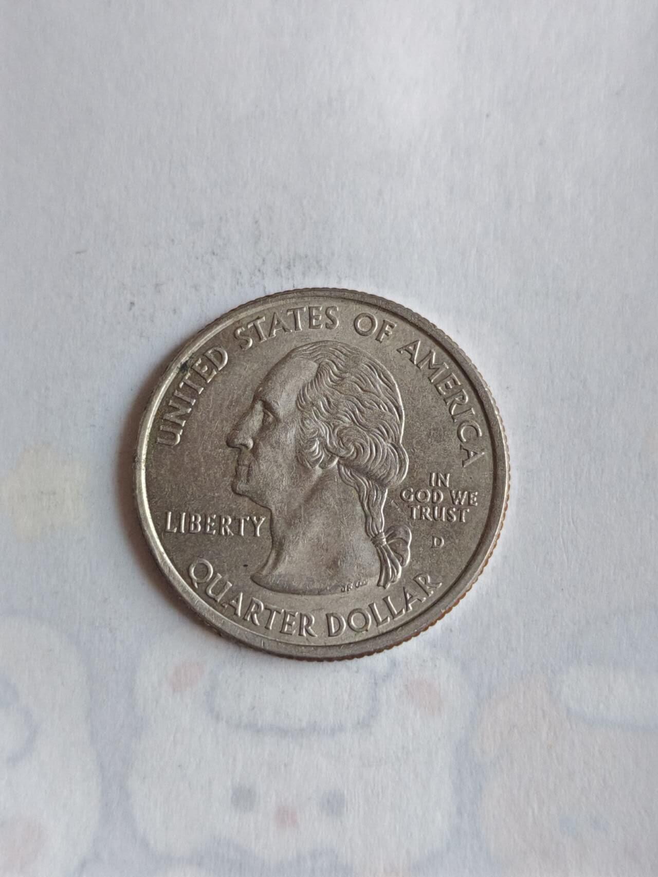 外国硬币 美国1999年启动50州纪念25分币计划，每年发行5枚代表不同州的纪念币