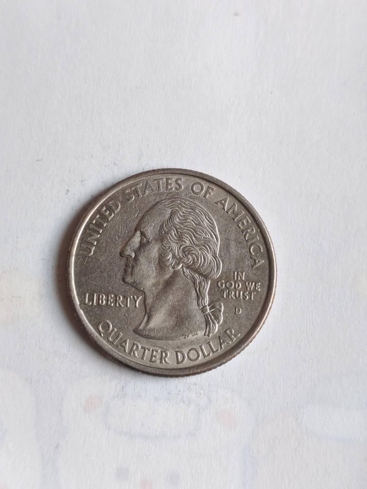 外国硬币 美国1999年启动50州纪念25分币计划，每年发行5枚代表不同州的纪念币