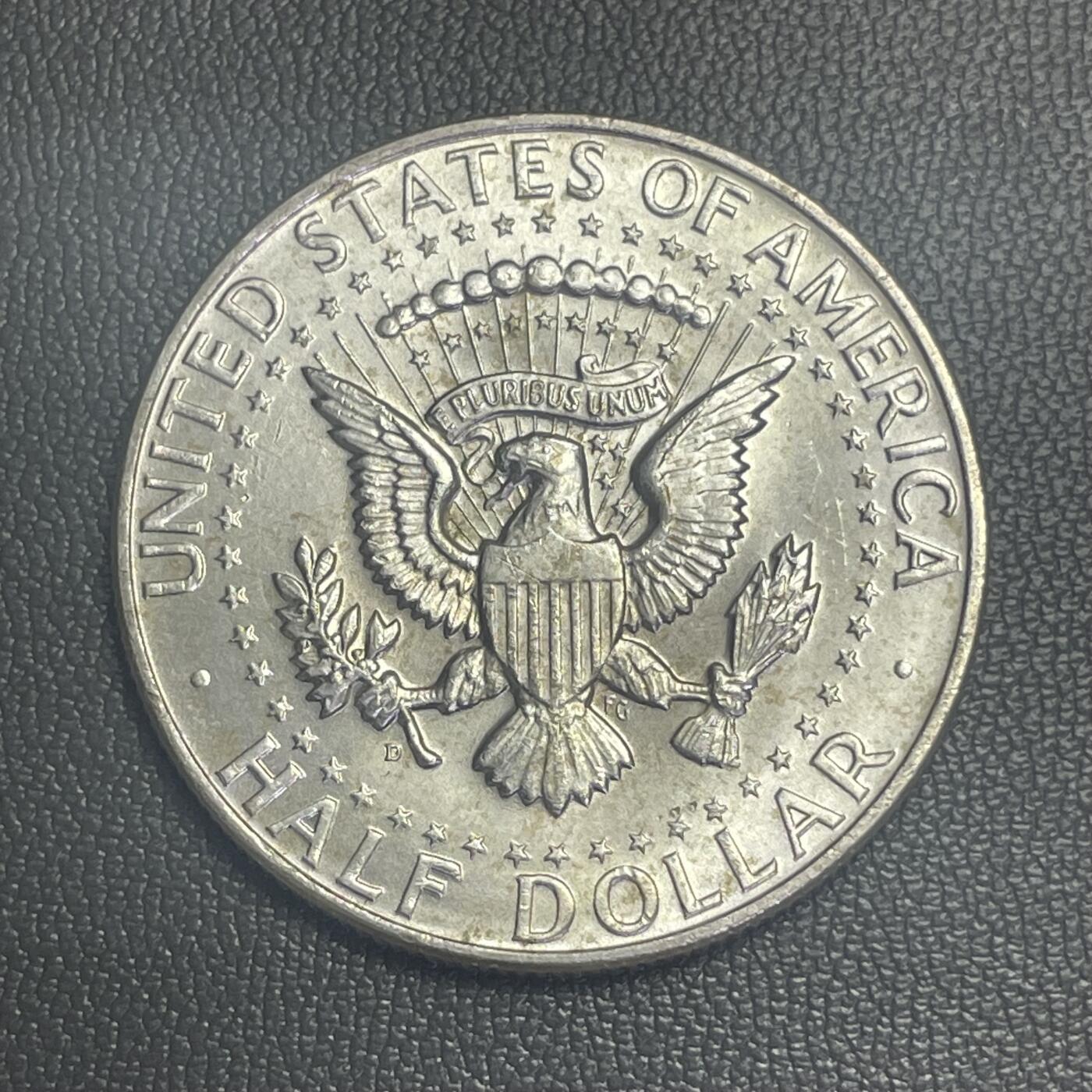 回流0120 全新美国1964年肯尼迪总统半圆纪念银币 12.5克90%银 银价225元