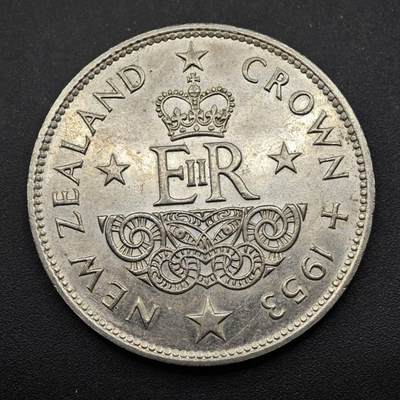 【淘币小摊】实时拍第八百四十九拍   散币银币场   满百包邮可预留二周 每周一统一发货   - 新西兰1953年伊丽莎白二世克朗镍币
