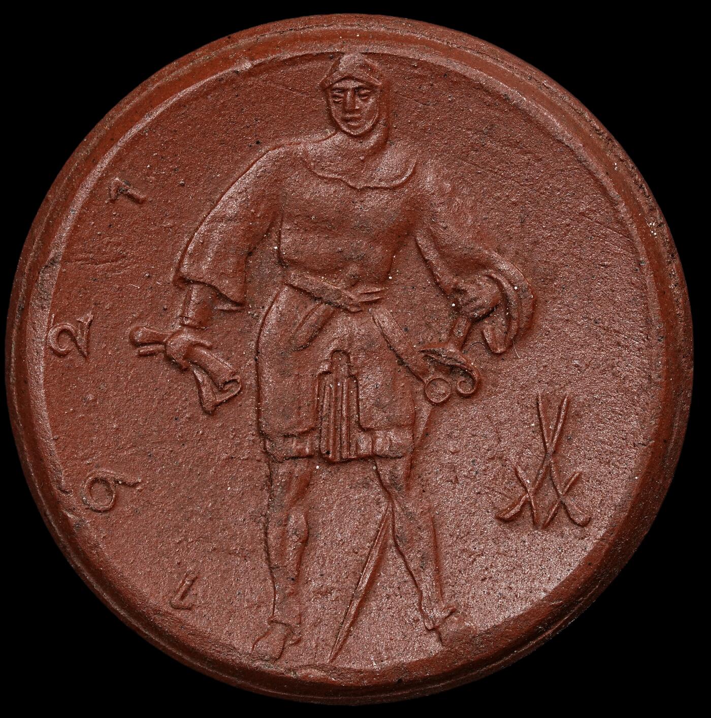 修遠堂世界钱币第101期 1921年德国紧急时期利珀施塔特地区（Kreis Lippstadt）50芬尼陶瓷应急货币，27.40mm，3.95g，完全未流通