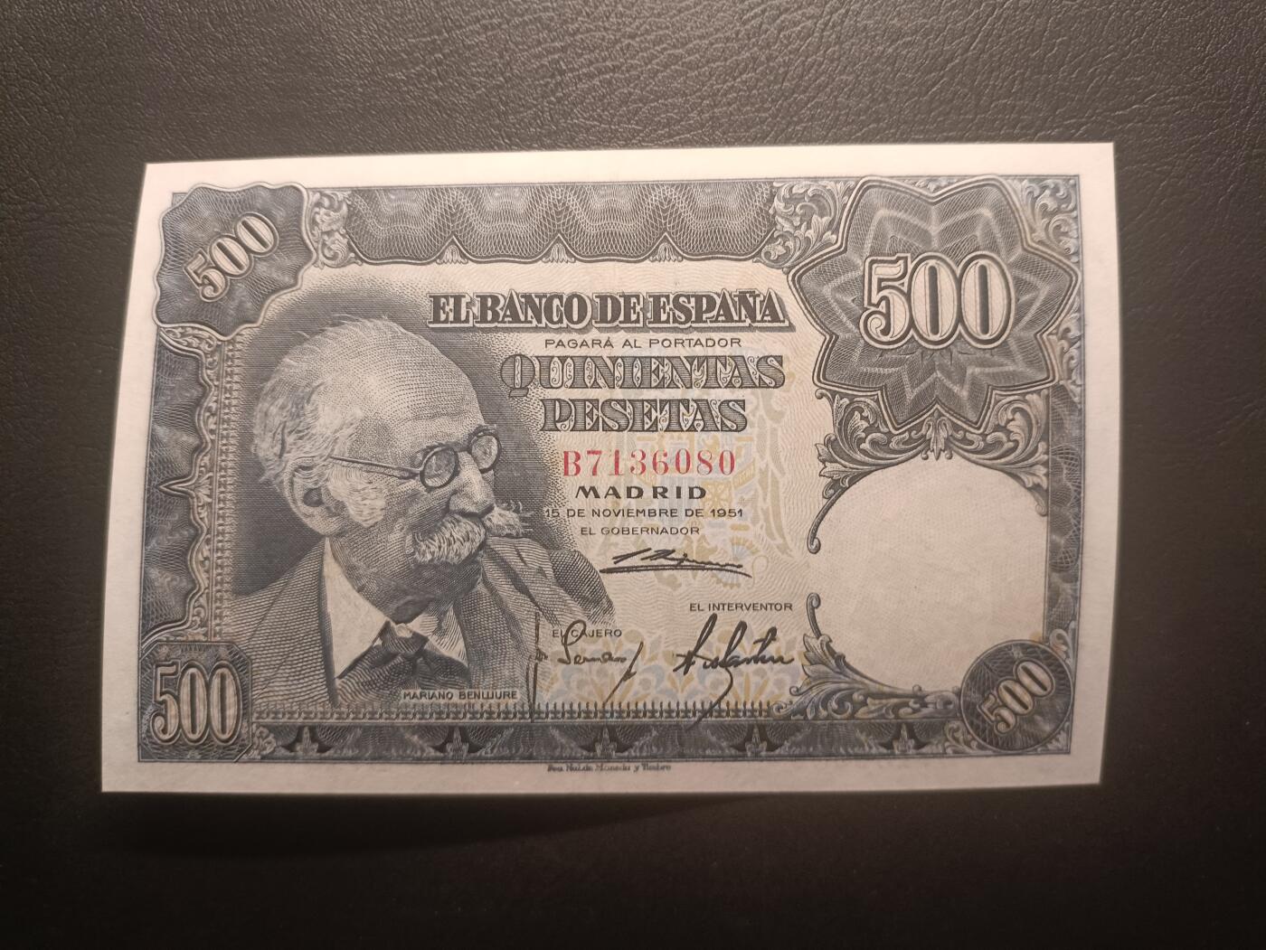 2026一月第三期，总213期 西班牙1951版500比塞塔UNC，雕塑家贝尼鲁莱和他的作品，少见早期大方块品种