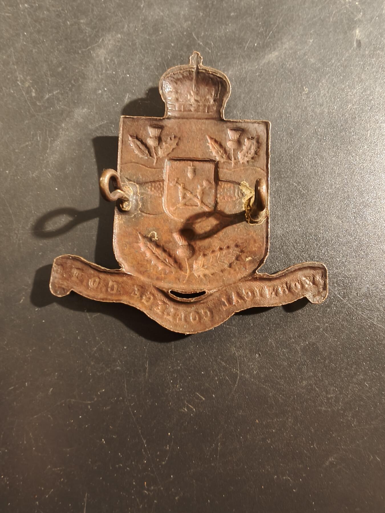 老王徽章第177期 加拿大新斯科舍技术学院军官训练团帽徽      一战时期