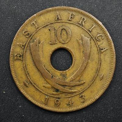 【淘币小摊】实时拍第八百四十九拍   散币银币场   满百包邮可预留二周 每周一统一发货   - 英属东非1943年乔治五世10分铜币