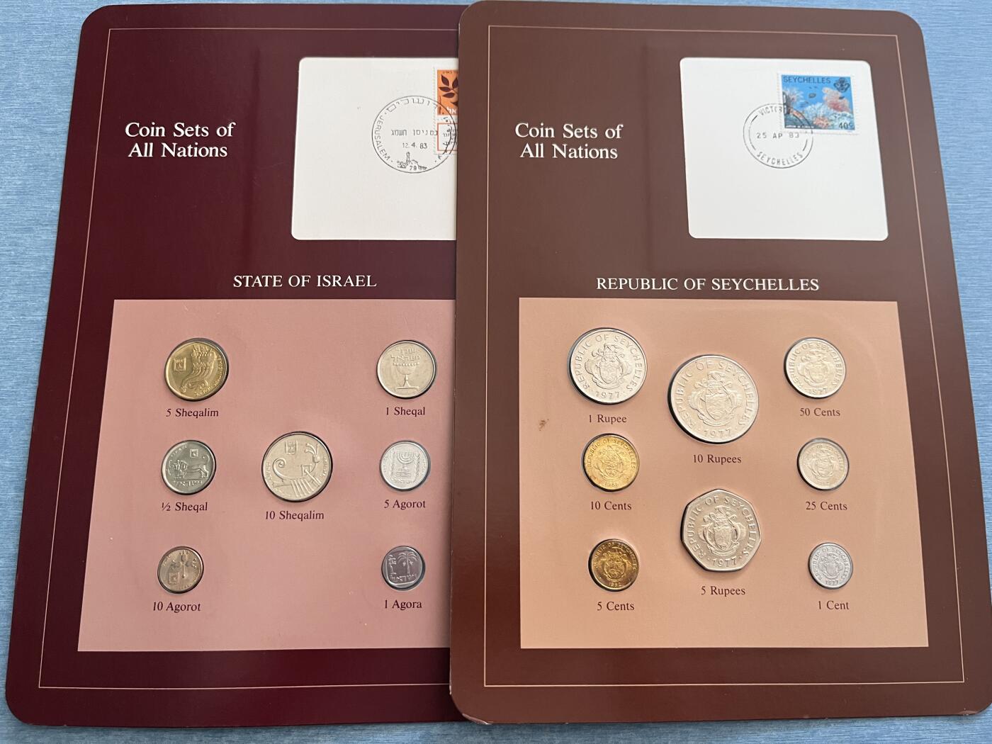 咖啡豆•收藏 2025年Jan_22th世界各国富兰克林套币拍卖 以色列/塞舌尔-世界各国UNC硬币套币富兰克林包装