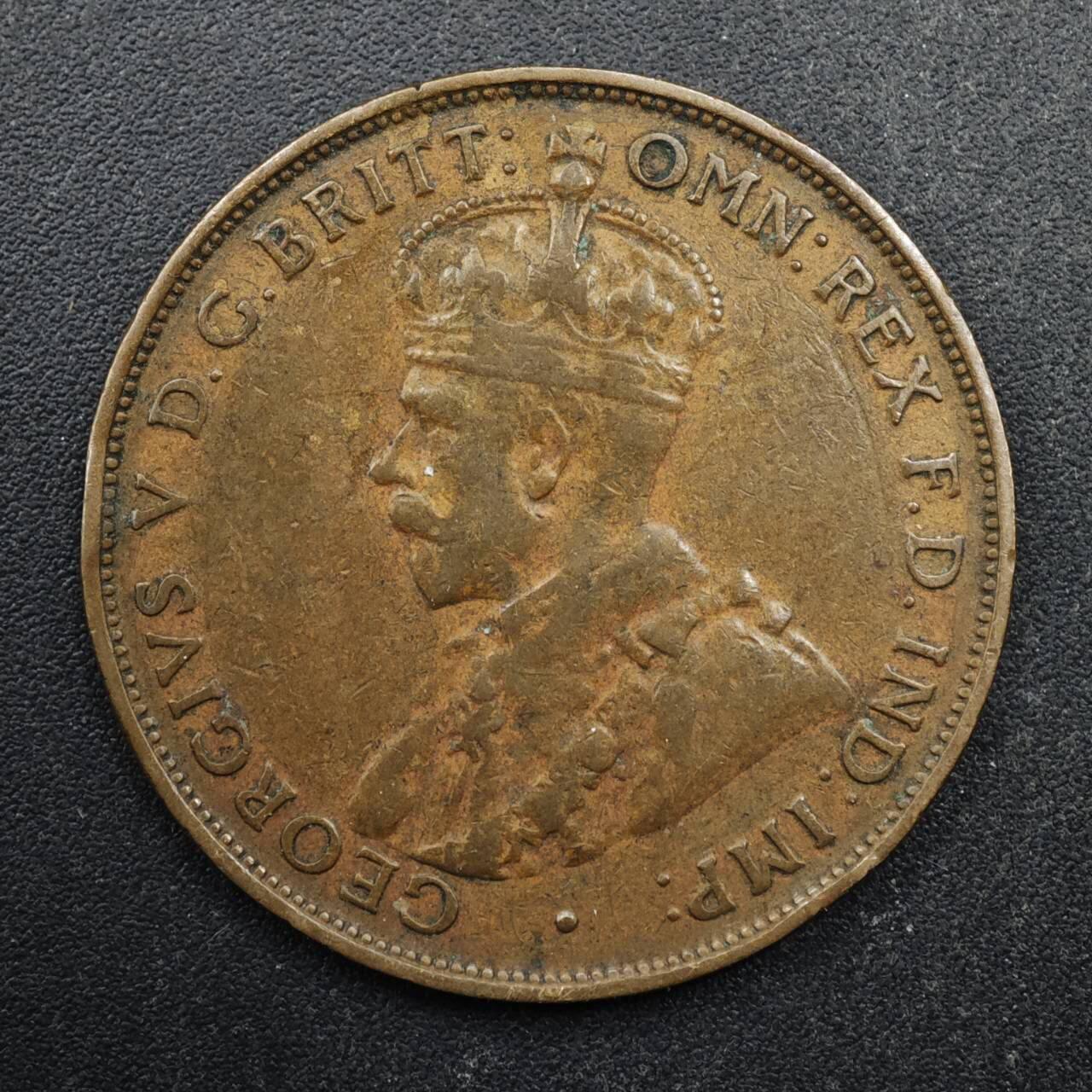 【淘币小摊】实时拍第八百四十九拍   散币银币场   满百包邮可预留二周 每周一统一发货   澳大利亚1934年乔治五世1便士铜币