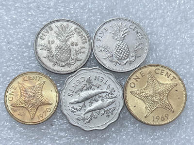 第一海外回流一元起拍收藏 散集专场  第293期 - 巴哈马硬币 5枚