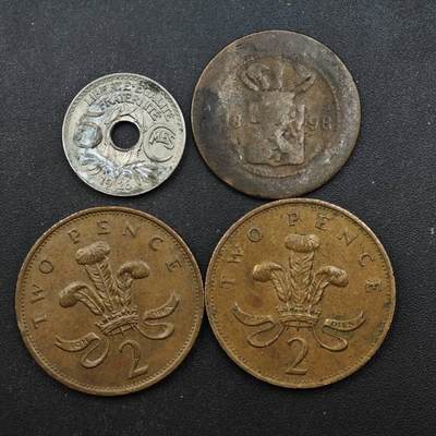 【淘币小摊】实时拍第八百四十九拍   散币银币场   满百包邮可预留二周 每周一统一发货   - 英国法国4枚