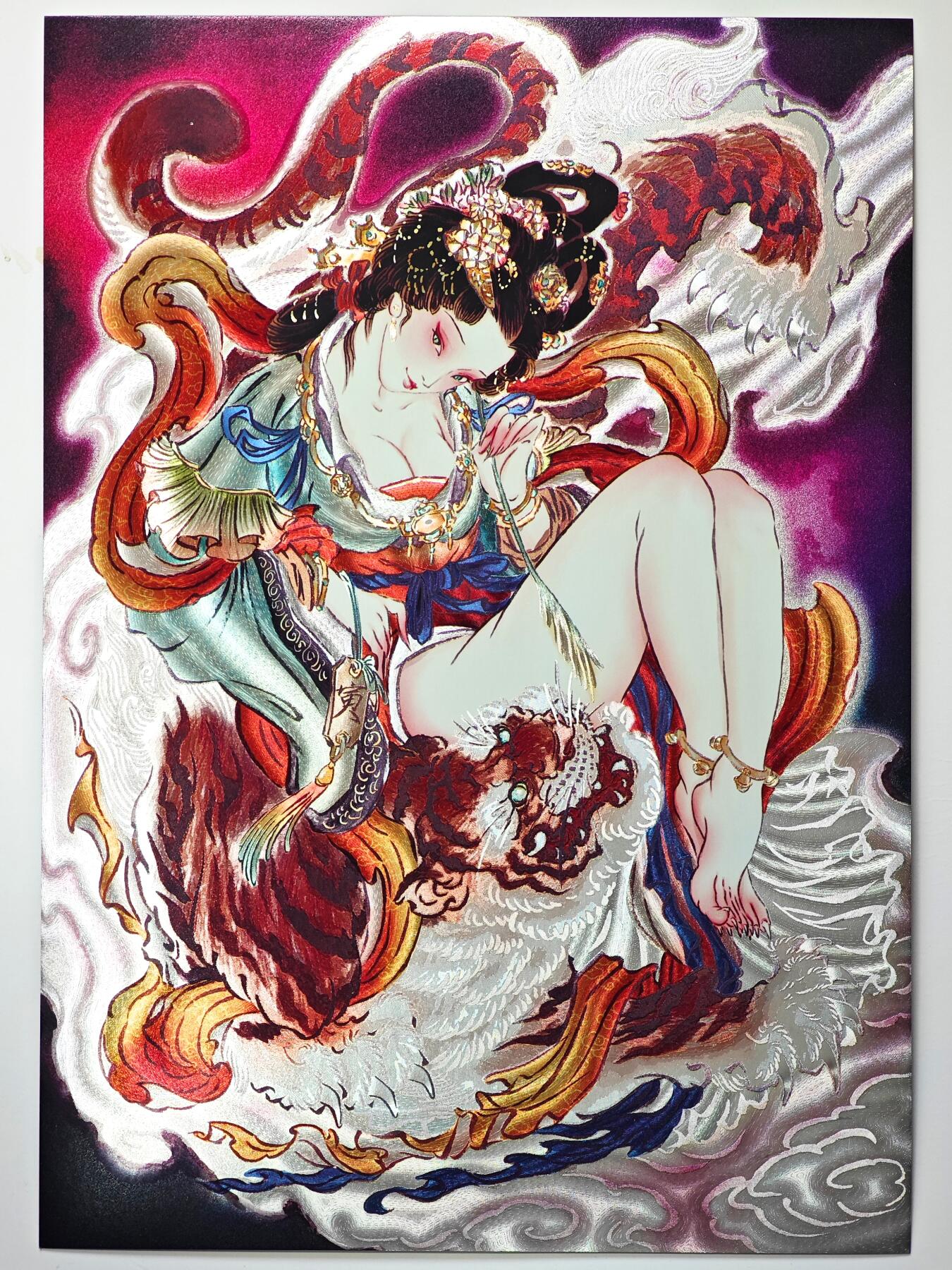 白泽拍卖卡牌手绘专场第31期（岁寒知松柏 春意已可期） 2024 焱卡文化 列仙卷 生肖寅虎 A4 228/300 粗闪