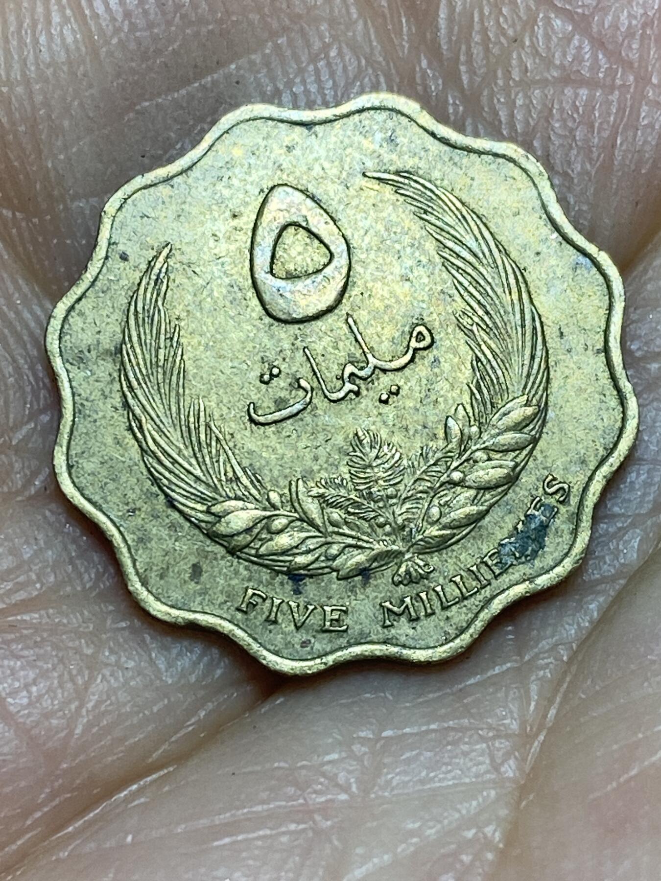 2026年第九场(总第一百七十八场）外国好品散币场(免佣金) 利比亚王国1965年5米利姆(伊德里斯一世第二套)
