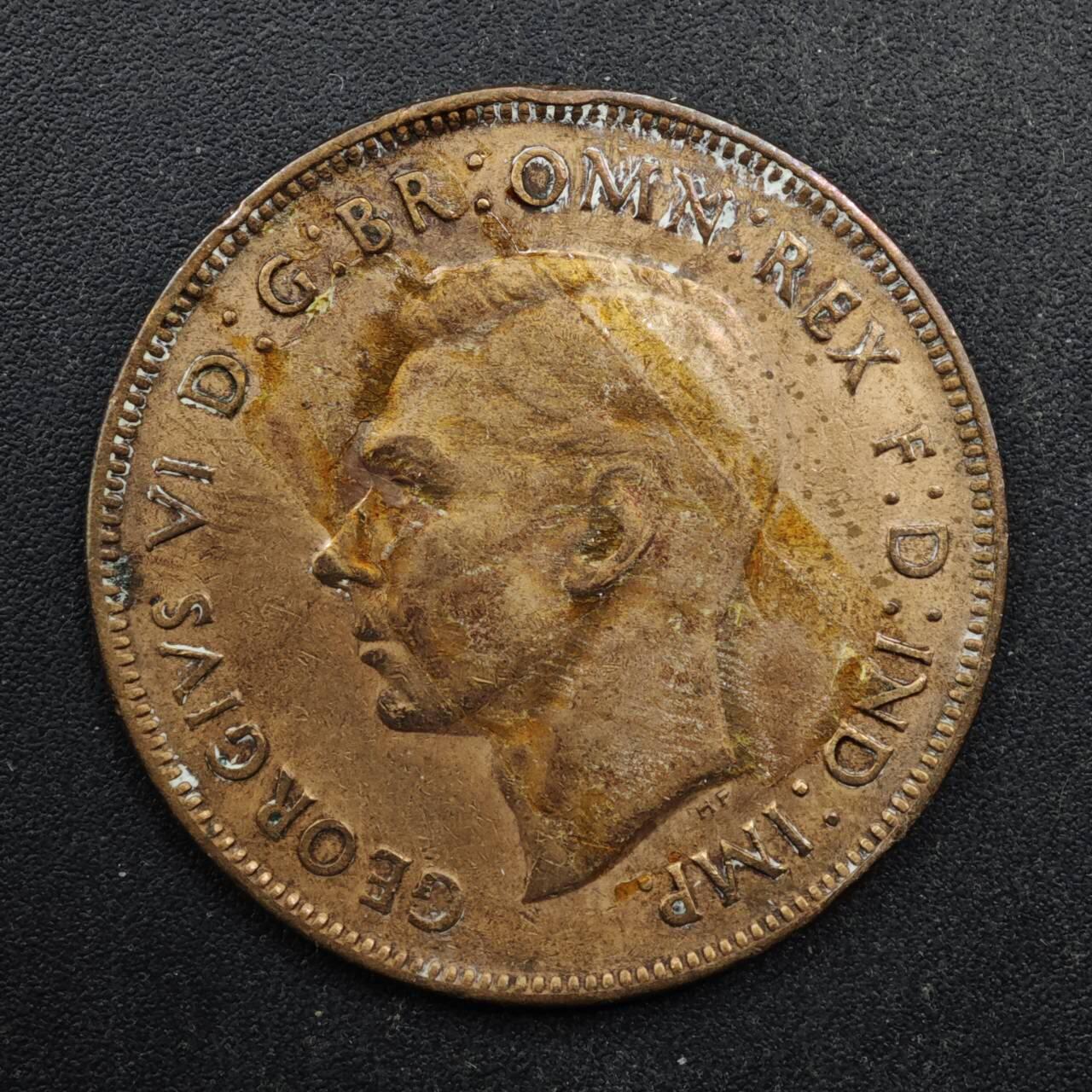 【淘币小摊】实时拍第八百四十九拍   散币银币场   满百包邮可预留二周 每周一统一发货   澳大利亚1939年乔治六世1便士铜币