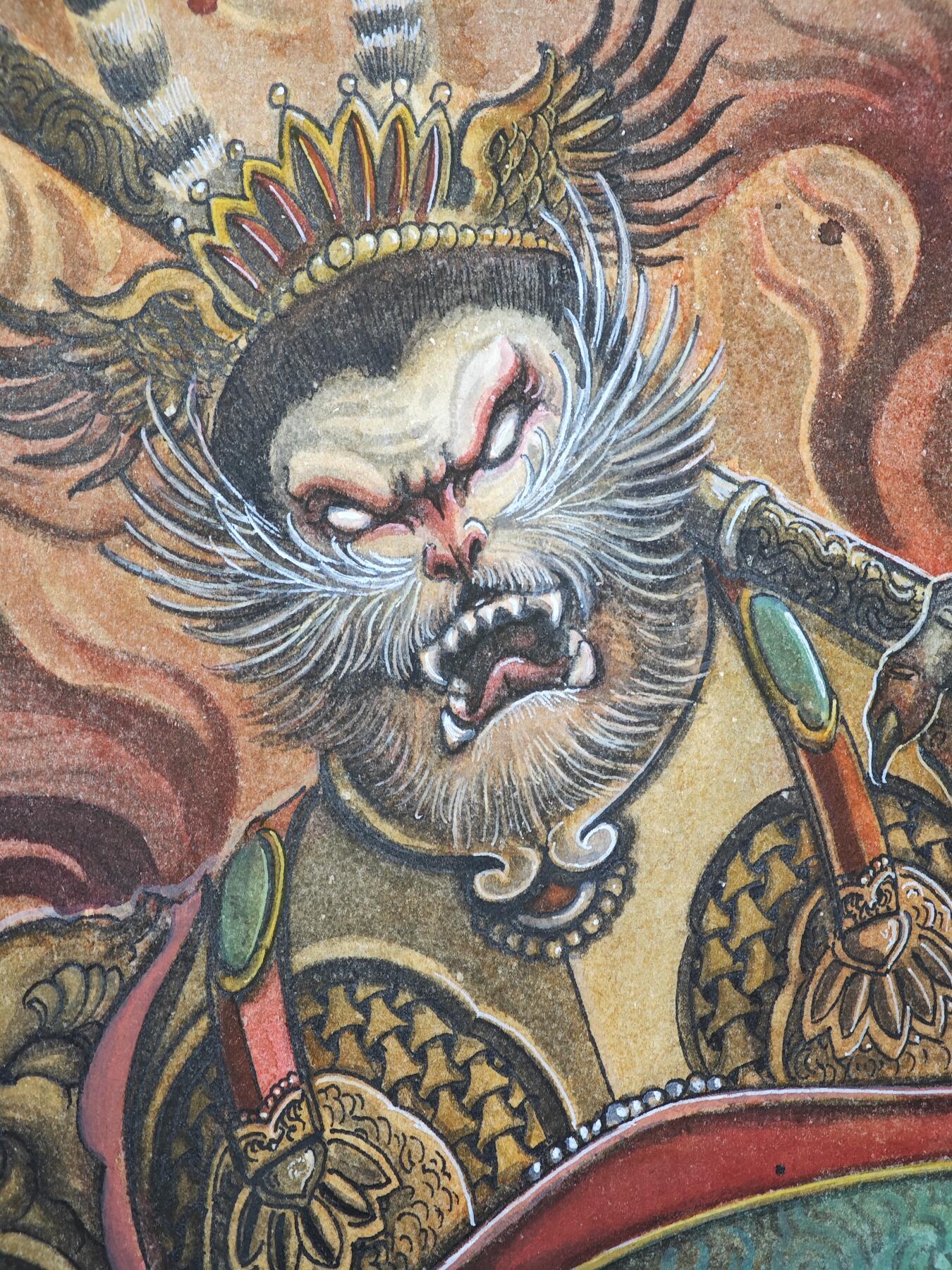 白泽拍卖卡牌手绘专场第31期（岁寒知松柏 春意已可期） 2025 刘晓明手绘画 大圣 尺寸：29.4cm*41.7cm  刘晓明钤印