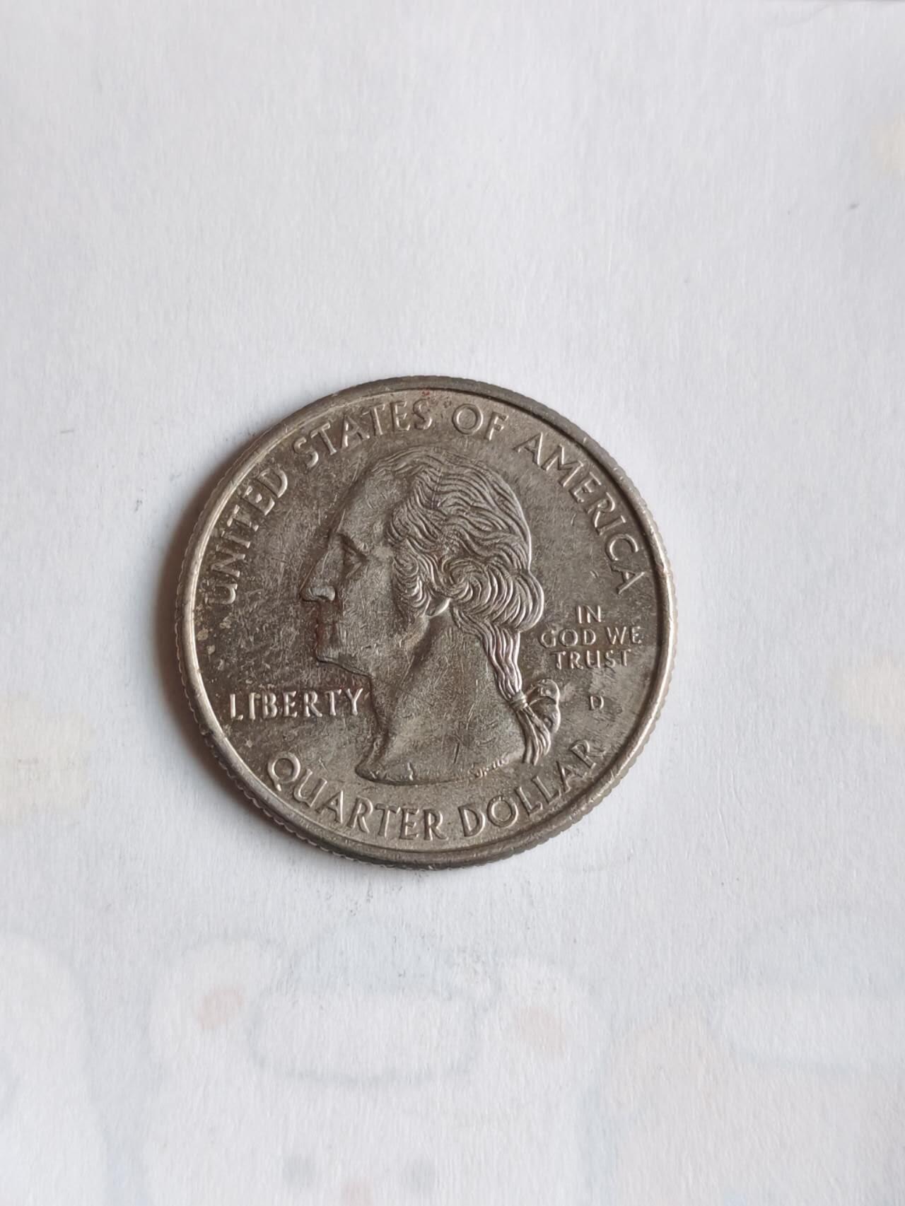 外国硬币 美国1999年启动50州纪念25分币计划，每年发行5枚代表不同州的纪念币