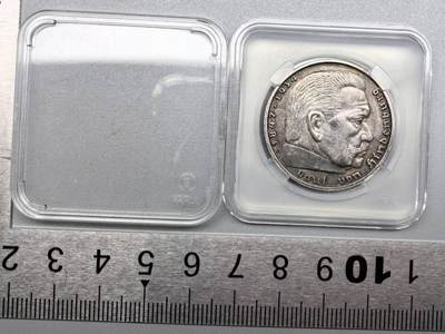 小驴勋章奖章收藏1月17日周六晚六点拍卖（珍爱和平，收藏战争，铭记历史，勿忘国耻，忠党爱国。有偿代拍，送拍规则在简介最后，参拍须阅读规则后再参拍，关系到运费包装发货时效真假辨别等关键信息，拍卖时不再发原图，看大图店主微信码在拍卖店铺介绍里） - 1938年5马克银币一枚