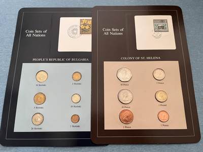 咖啡豆•收藏 2025年Jan_22th世界各国富兰克林套币拍卖 - 保加利亚/圣赫勒拿-世界各国UNC硬币套币富兰克林包装
