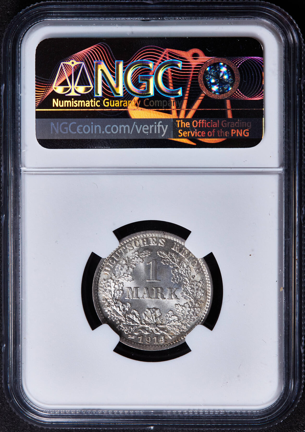 【俄甄集藏】“万象更新、马呈祥瑞”迎新春俄甄精品场-2026年(047)01-21 星期三 晚 19:30 全场包邮 德国1914年D版1马克银币，NGC MS67，底板凝霜，无懈可击的车轮转光，顶级分数