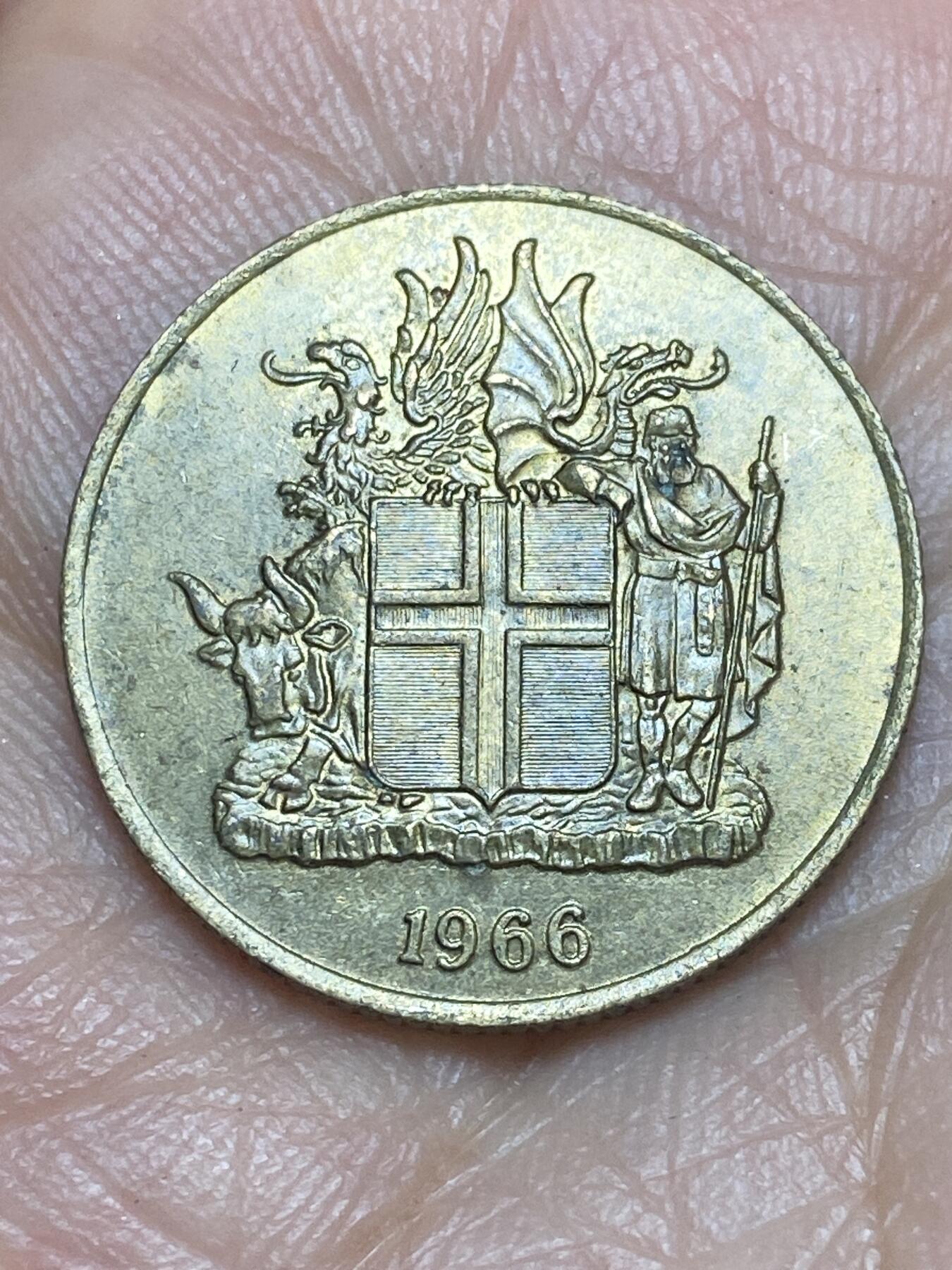 2026年第九场(总第一百七十八场）外国好品散币场(免佣金) 冰岛🇮🇸1966年1克朗(共和国第一套第二版)