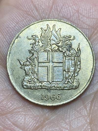 2026年第九场(总第一百七十八场）外国好品散币场(免佣金) - 冰岛🇮🇸1966年1克朗(共和国第一套第二版)