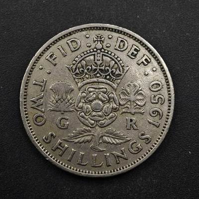 【淘币小摊】实时拍第八百四十九拍   散币银币场   满百包邮可预留二周 每周一统一发货   - 英国1950年2先令