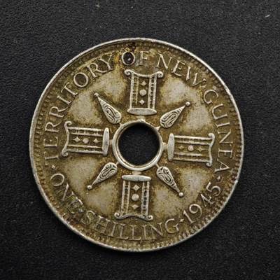 【淘币小摊】实时拍第八百四十九拍   散币银币场   满百包邮可预留二周 每周一统一发货   - 英属几内亚1945年1先令银币
