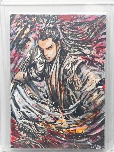 白泽拍卖卡牌手绘专场第31期（岁寒知松柏 春意已可期） - 2025 雨谷手绘卡  夜刀亲签 卡夹封装