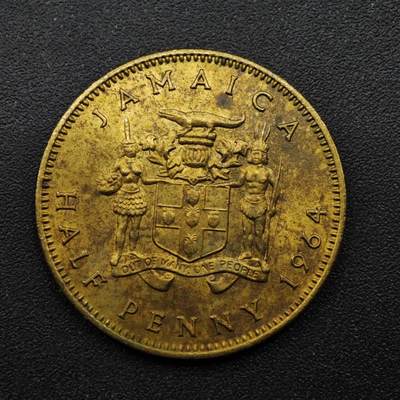 【淘币小摊】实时拍第八百四十九拍   散币银币场   满百包邮可预留二周 每周一统一发货   - 英属牙买加1964年半便士铜币