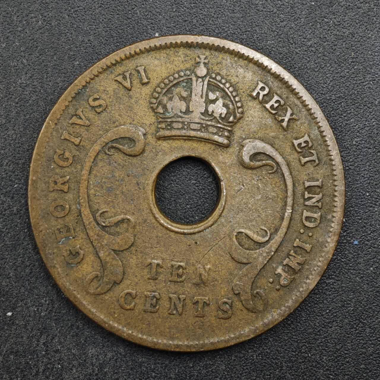 【淘币小摊】实时拍第八百四十九拍   散币银币场   满百包邮可预留二周 每周一统一发货   英属东非1937年乔治五世10分铜币