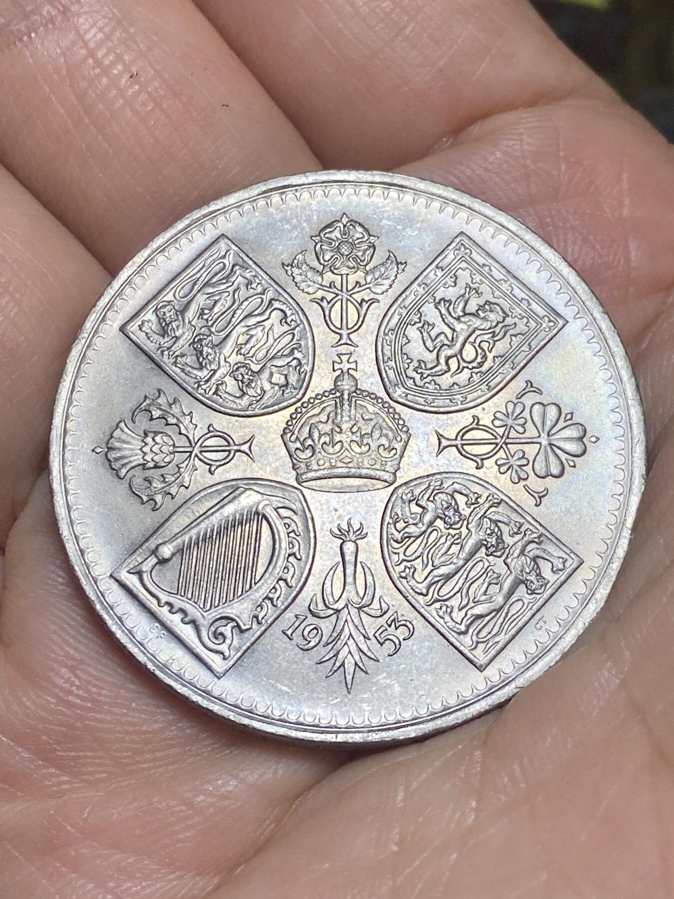 2026年第九场(总第一百七十八场）外国好品散币场(免佣金) 英国🇬🇧1953单年份5先令克朗型大币(伊丽莎白二世加冕纪念币)