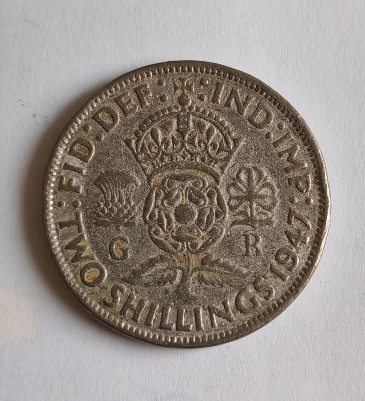 外国硬币 英国1947年乔治六世时期2先令（弗洛林）