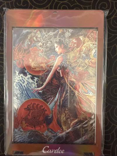 阳大大卡牌拍卖第94期（持续收拍品，周六晚上九点截拍，进群福利早知道） - 【苍之飞鸿亲签】百里卡牌 山海经系列 羲和 飞鸿亲签 折光粗闪 编号：069 带卡帝专属配色卡砖