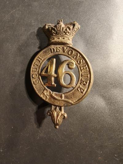 老王徽章第177期 - 英国陆军第46步兵团帽徽    维多利亚女王时期