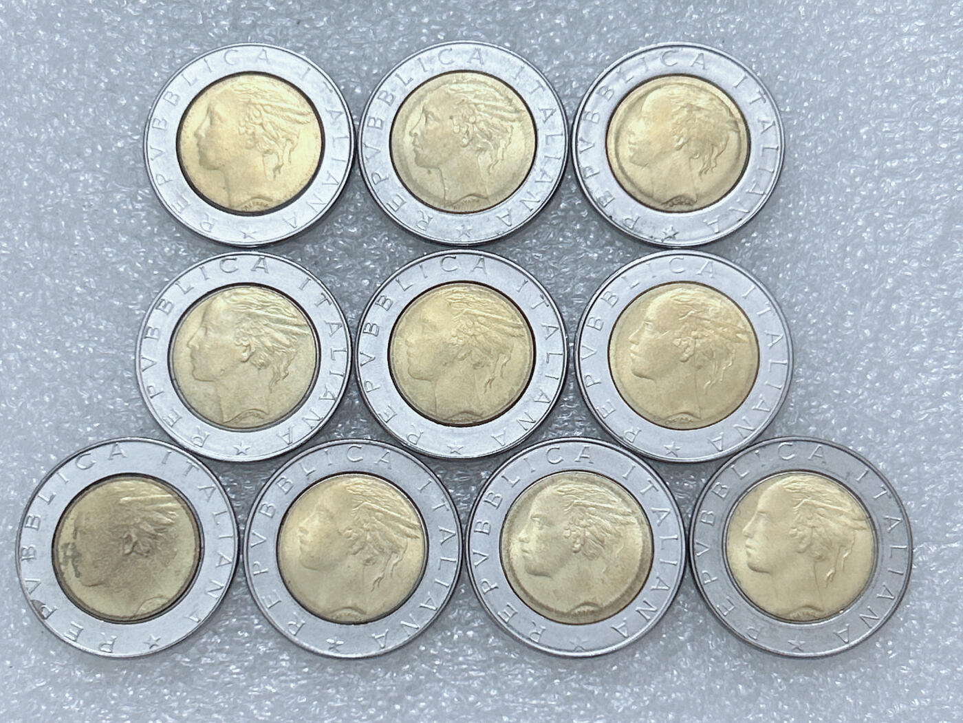 第一海外回流一元起拍收藏 散集专场  第293期 意大利500里拉双色币 10枚 带光好品