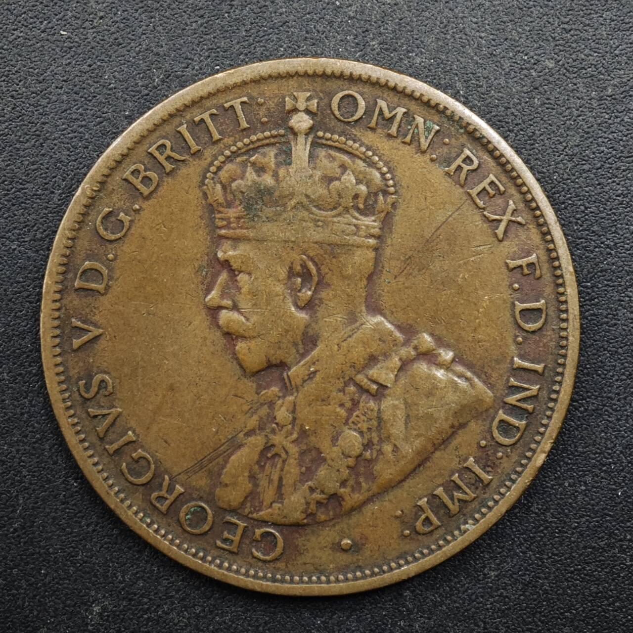 【淘币小摊】实时拍第八百四十九拍   散币银币场   满百包邮可预留二周 每周一统一发货   澳大利亚1924年乔治五世1便士铜币