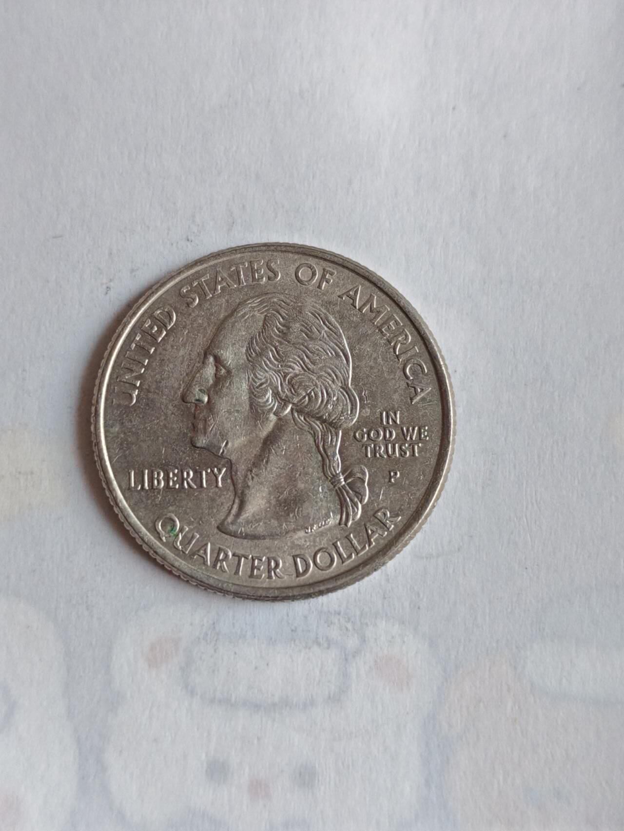 外国硬币 美国1999年启动50州纪念25分币计划，每年发行5枚代表不同州的纪念币