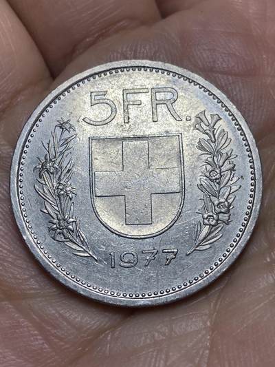 2026年第九场(总第一百七十八场）外国好品散币场(免佣金) - 瑞士🇨🇭1977年5法郎(第六版，无标版)