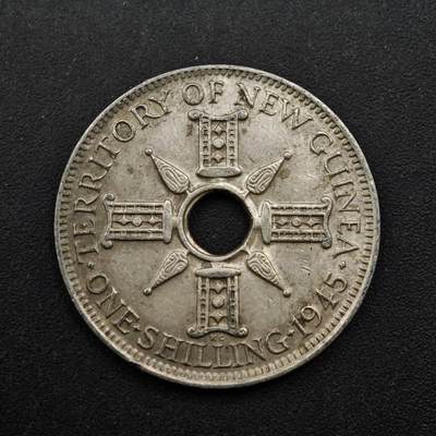 【淘币小摊】实时拍第八百四十九拍   散币银币场   满百包邮可预留二周 每周一统一发货   - 英属几内亚1945年1先令银币