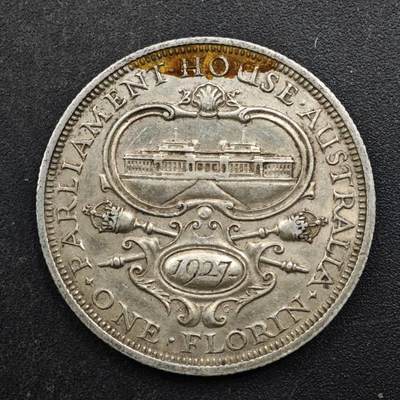 【淘币小摊】实时拍第八百四十九拍   散币银币场   满百包邮可预留二周 每周一统一发货   - 澳大利亚1927年乔治五世弗洛林纪念银币