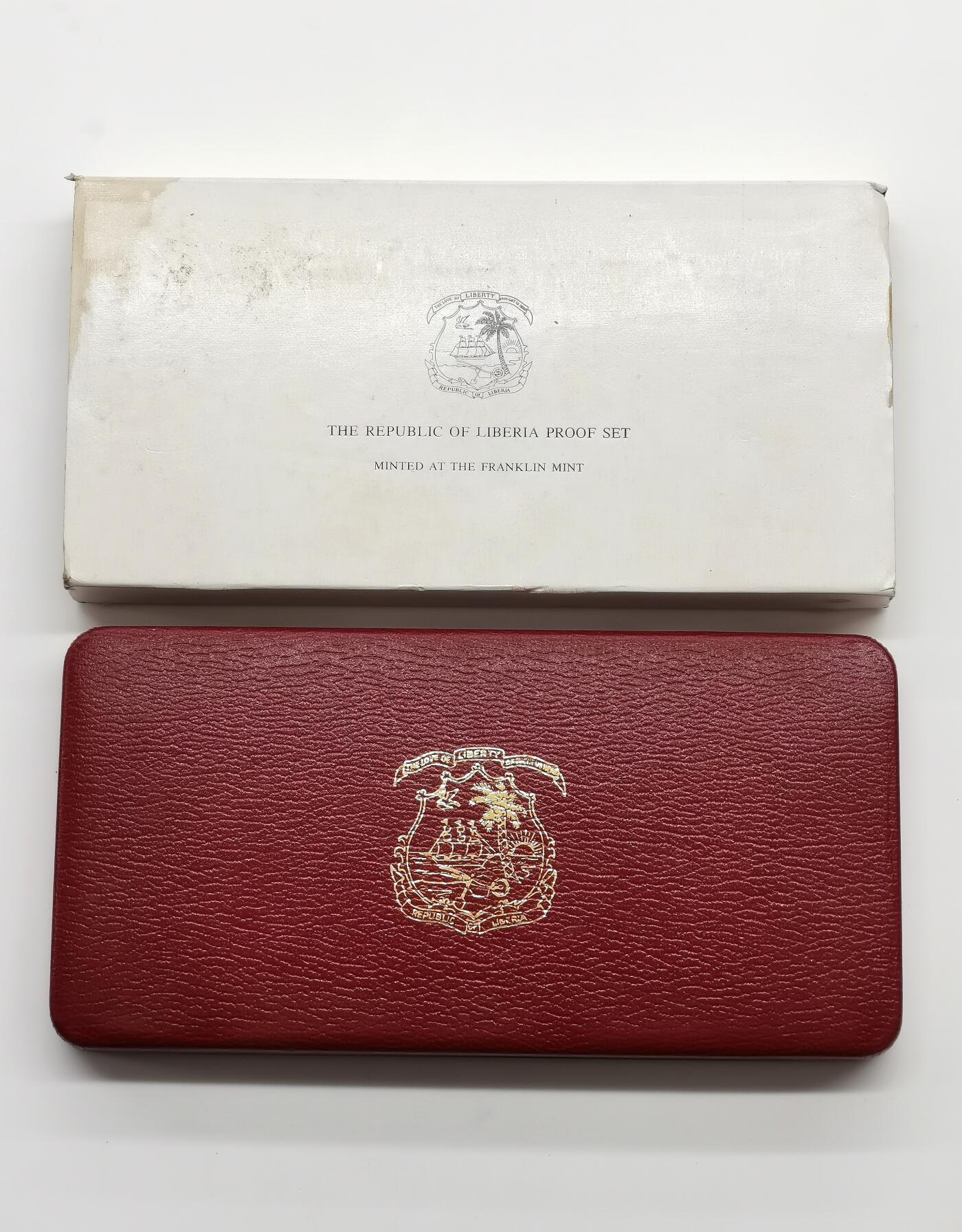 博洋堂世界钱币拍卖第157期（全场包邮） 利比里亚1978年精制套币PS，原盒证