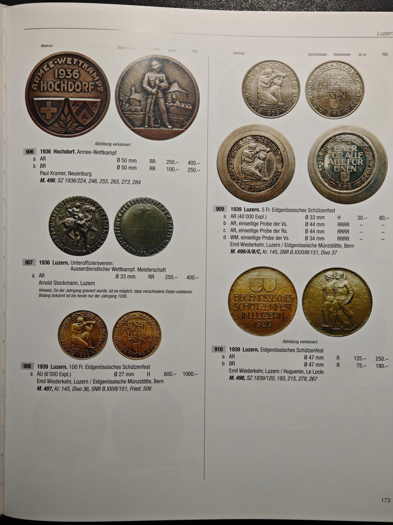 【德藏】世界币章拍卖第162期（拍品征集中~欢迎藏友联系） 98新 瑞士射击节银币及银章目录 硬壳精装 全彩铜板纸印刷 大开本 全书约408页